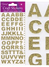 NEW! Eleganza Gold Sparkly Self Adhesive Alphabet Letter Stickers With Bold Font ~ A 79 Piece Set For Gift Packaging, Scrapbooking, Card Making & More